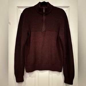 Izod burgundy quarter zip sweater